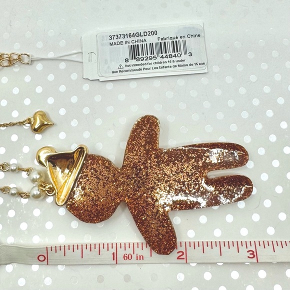 Betsey Johnson ‘Feliz Navidad’ Gingerbread Man Necklace; Barrett Set NWT - Picture 13 of 13